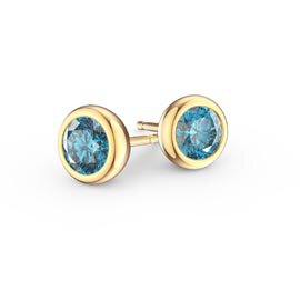 Infinity Blue Topaz 18ct Gold Vermeil Stud Earrings