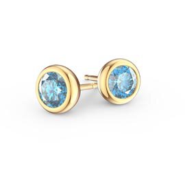 Infinity Aquamarine 18ct Gold Vermeil Stud Earrings