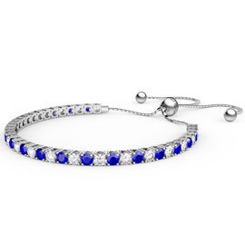 Eternity Sapphire Platinum plated Silver Fiji Friendship Tennis Bracelet