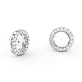 Fusion Moissanite 18ct White Gold Earring Halo Jackets