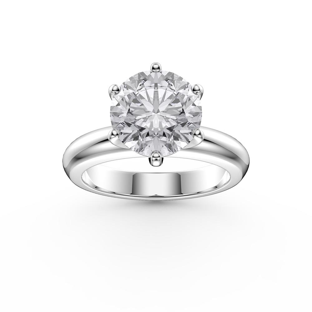 Unity 2ct White Sapphire Classic Solitaire Platinum plated Silver Promise Ring