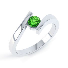 Combinations Chrome Diopside Round Stacking Silver Ring