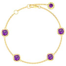 Amethyst By the Yard 9ct Yellow Gold Bracelet