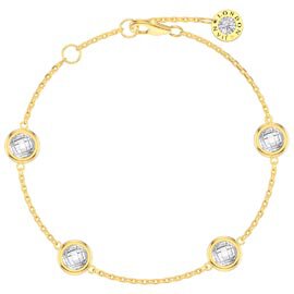 White Sapphire By the Yard 18ct Gold Vermeil Bracelet