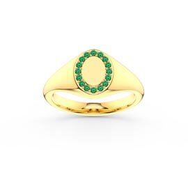Emerald 9ct Gold Signet Ring