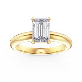 Unity 1ct Moissanite Emerald Cut Solitaire 18ct Yellow Gold Proposal Ring