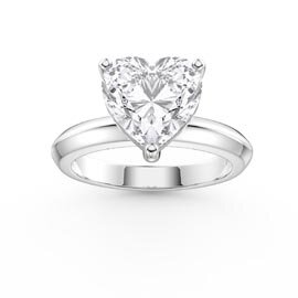 Unity 2ct Heart Moissanite Solitaire 18ct White Gold Engagement Ring