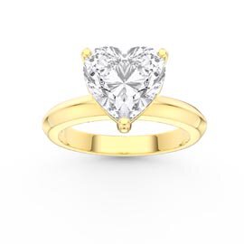 Unity 2ct Heart Moissanite Solitaire 18ct Yellow Gold Engagement Ring