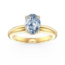 Unity 1.25ct Oval Aquamarine Solitaire 18ct Yellow Gold Engagement Ring