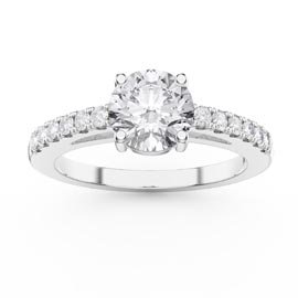 Unity 1ct Moissanite Pave 9ct White Gold Proposal Ring