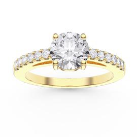 Unity 1ct Moissanite Pave 18ct Yellow Gold Engagement Ring