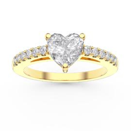 Unity 1ct Moissanite Pave 9ct Yellow Gold Proposal Ring