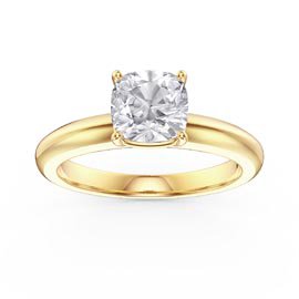 Unity 1ct Diamond Cushion cut Solitaire 18ct Yellow Gold Proposal Ring
