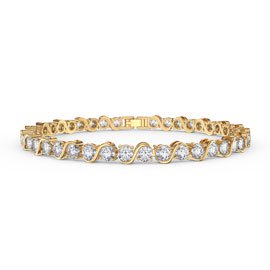 Infinity White Sapphire 18ct Gold Vermeil S Bar Tennis Bracelet