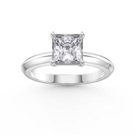Unity 1ct Princess Moissanite Solitaire 9ct White Gold Proposal Ring