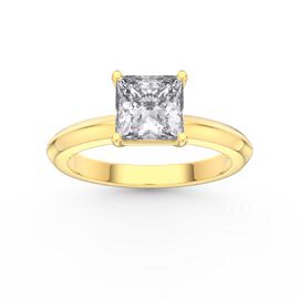 Unity 1ct Princess Moissanite Solitaire 18ct Yellow Gold Engagement Ring