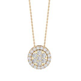 Infinity White Sapphire Pave and Halo 18ct Gold Vermeil Pendant Set