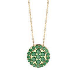 Infinity Emerald Pave and Halo 18ct Gold Vermeil Pendant Set