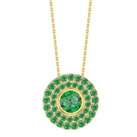 Infinity Emerald Solitaire and Halo 18ct Gold Vermeil plated Pendant Max Set