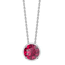 Infinity 1.0ct Solitaire Ruby Platinum plated Silver Pendant