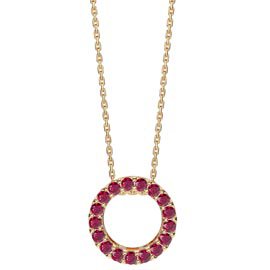 Infinity Circle Ruby Halo 18ct Gold Vermeil Pendant