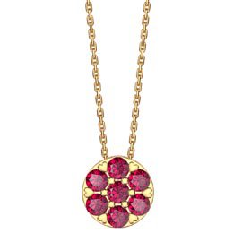 Infinity Pave  Ruby Halo 18ct Gold Vermeil Pendant