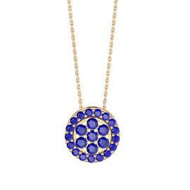 Infinity Sapphire Pave and Halo 18ct Gold Vermeil Pendant Set