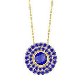 Infinity Sapphire Solitaire and Halo 18ct Gold Vermeil Pendant Max Set