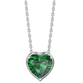 Infinity 1ct Heart Emerald Platinum plated Silver Pendant