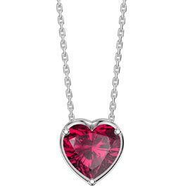 Infinity 1ct Heart Ruby 9ct White Gold Pendant