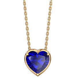 Infinity 1ct Heart Blue Sapphire 18ct Yellow Gold Pendant