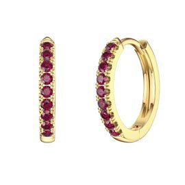 Charmisma Ruby 18ct Gold Vermeil Hoop Earrings Small