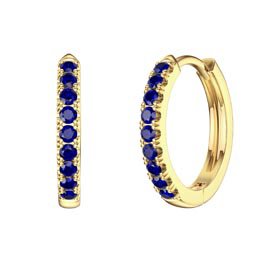 Charmisma Blue Sapphire 9ct Gold Hoop Earrings Small