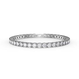 Eternity 10ct Diamond CZ Rhodium plated Silver Tennis Bracelet
