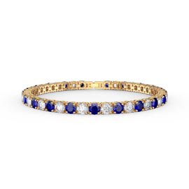 Eternity 10ct Blue and White Sapphire 18ct Gold Vermeil Tennis Bracelet