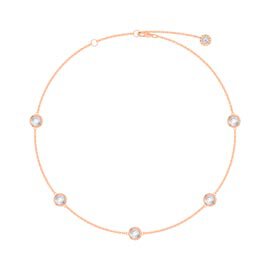 White Sapphire By the Yard 18ct Rose Gold Vermeil Choker Necklace