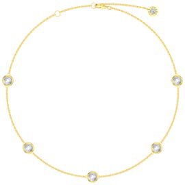 White Sapphire By the Yard 18ct Gold Vermeil Choker Necklace