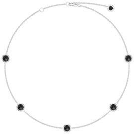 Onyx By the Yard Platinum plated Silver Choker Necklace