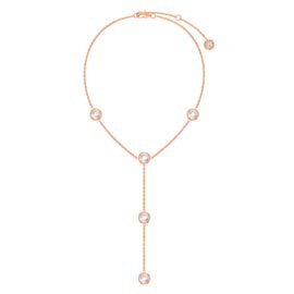 White Sapphire By the Yard 18 Rose Gold Vermeil Lariat Necklace