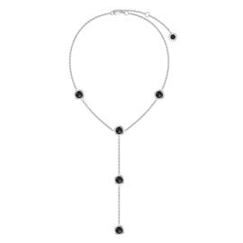 Onyx By the Yard Platinum plated Silver Lariat Necklace