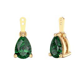 Charmisma 4ct Emerald CZ 18ct Gold Vermeil Pear Earring Drops
