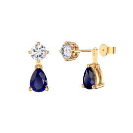Charmisma 6ct Sapphire Gold Vermeil Pear Earring Set