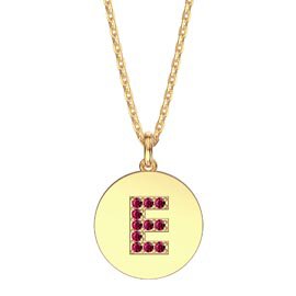 Charmisma Ruby Pave 18ct Gold Vemeil Alphabet Pendant E