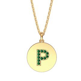 Charmisma Emerald Pave 18ct Gold Vemeil Alphabet Pendant P
