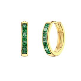 Princess Emerald 18ct Gold Vermeil Hoop Earrings Small