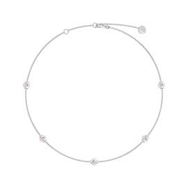 Pearl By the Yard Platinum plated Silver Choker Necklace