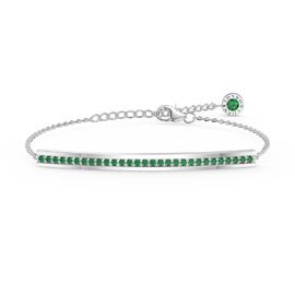 Unity Emerald Platinum plated Silver Line Bracelet