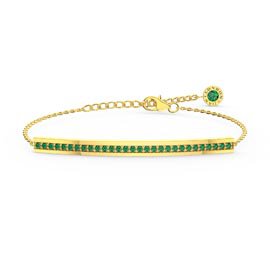 Unity Emerald 18ct Gold Vermeil Silver Line Bracelet