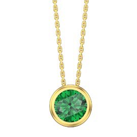 Infinity 1.0ct Emerald Solitaire 18ct Gold Vermeil Bezel Pendant
