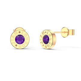 Charmisma Amethyst 18ct Gold Vermeil Dainty Stud Earrings